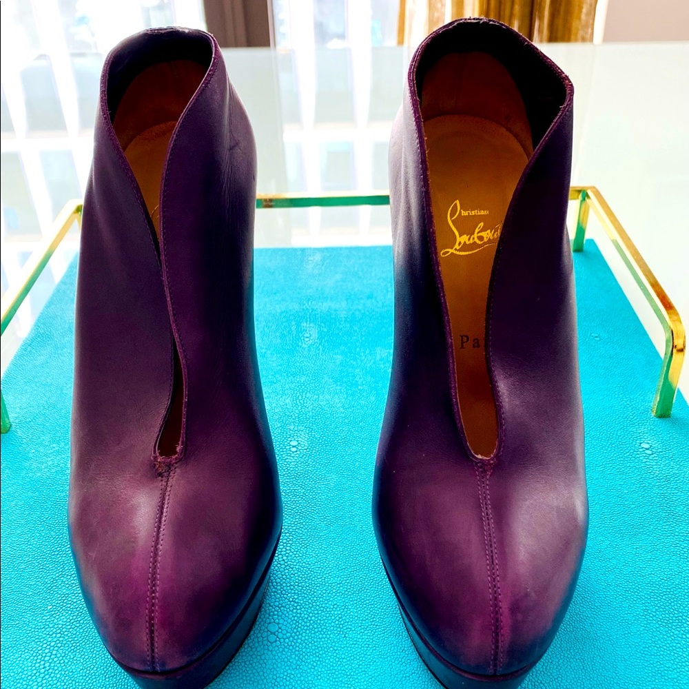 Christian Louboutin purple platform bootie- size 40